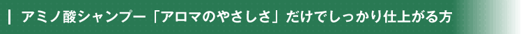 アミノ酸シャンプー「アロマのやさしさ」だけでしっかり仕上がる方